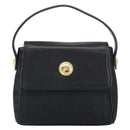 Burberrys Nova Check Hand Bag Leather Canvas Black Gold Auth gh1496-13
