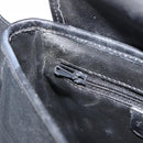 Burberrys Nova Check Hand Bag Leather Canvas Black Gold Auth gh1496-20