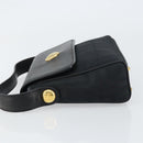 Burberrys Nova Check Hand Bag Leather Canvas Black Gold Auth gh1496-4