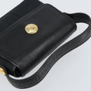 Burberrys Nova Check Hand Bag Leather Canvas Black Gold Auth gh1496-6