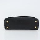 Burberrys Nova Check Hand Bag Leather Canvas Black Gold Auth gh1496-5