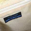 BURBERRY Blue Label Tote Bag Nylon Silver Beige Auth gh1498-10