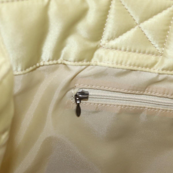 BURBERRY Blue Label Tote Bag Nylon Silver Beige Auth gh1498