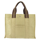 BURBERRY Blue Label Tote Bag Nylon Silver Beige Auth gh1498-13