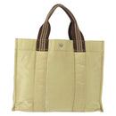 BURBERRY Blue Label Tote Bag Nylon Silver Beige Auth gh1498-2