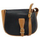 CELINE Shoulder Bag Leather Black Gold Auth gh1499-1
