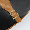CELINE Shoulder Bag Leather Black Gold Auth gh1499-18