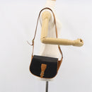 CELINE Shoulder Bag Leather Black Gold Auth gh1499-24