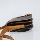 CELINE Shoulder Bag Leather Black Gold Auth gh1499-4
