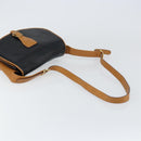 CELINE Shoulder Bag Leather Black Gold Auth gh1499-7