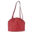 SAINT LAURENT Shoulder Bag Leather Red Gold Auth gh1500-1