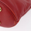 SAINT LAURENT Shoulder Bag Leather Red Gold Auth gh1500-16