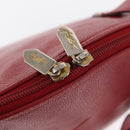 SAINT LAURENT Shoulder Bag Leather Red Gold Auth gh1500-10