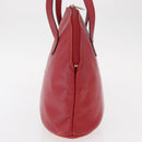 SAINT LAURENT Shoulder Bag Leather Red Gold Auth gh1500-3
