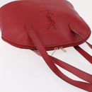 SAINT LAURENT Shoulder Bag Leather Red Gold Auth gh1500-6