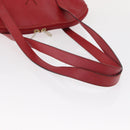 SAINT LAURENT Shoulder Bag Leather Red Gold Auth gh1500-7