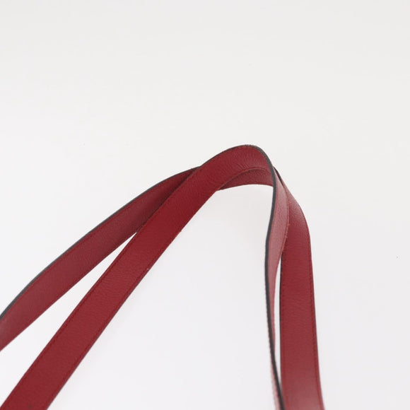 SAINT LAURENT Shoulder Bag Leather Red Gold Auth gh1500