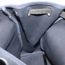 HERMES Herbag MM Hand Bag Canvas Leather Black Silver Auth gh1501-11