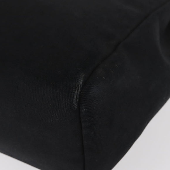 HERMES Herbag MM Handtasche Canvas Leder Schwarz Silber Auth gh1501
