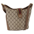 GUCCI GG Supreme Web Sherry Line Bag PVC Beige Gold 904 02 081 Auth gh1504-1