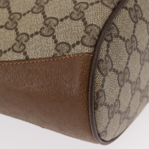 GUCCI GG Supreme Web Sherry Line Bag PVC Beige Gold 904 02 081 Auth gh1504