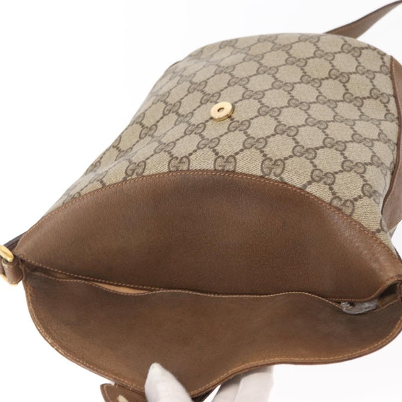 GUCCI GG Supreme Web Sherry Line Bag PVC Beige Gold 904 02 081 Auth gh1504