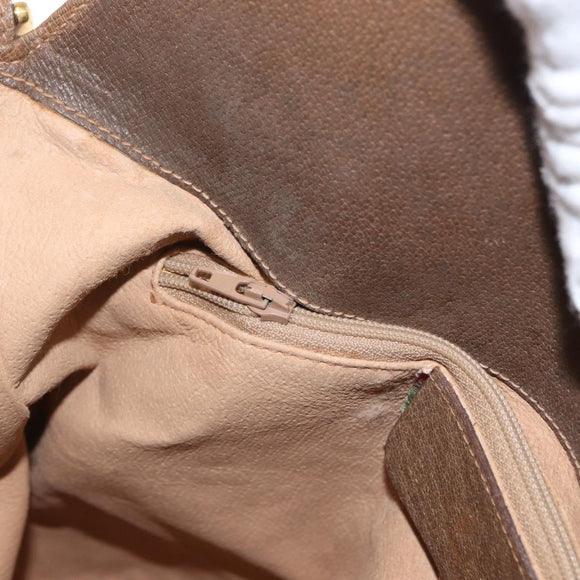 GUCCI GG Supreme Web Sherry Line Bag PVC Beige Gold 904 02 081 Auth gh1504