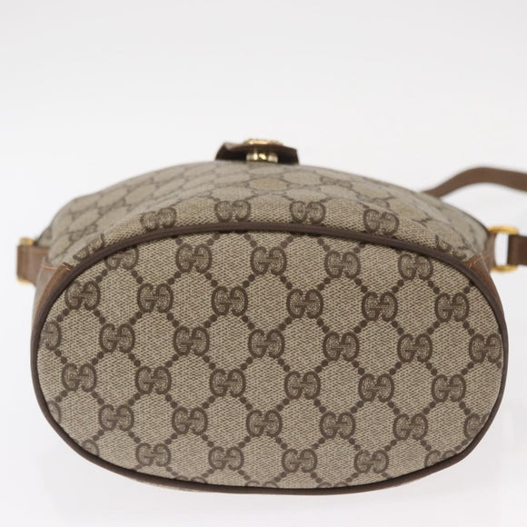 GUCCI GG Supreme Web Sherry Line Bag PVC Beige Gold 904 02 081 Auth gh1504
