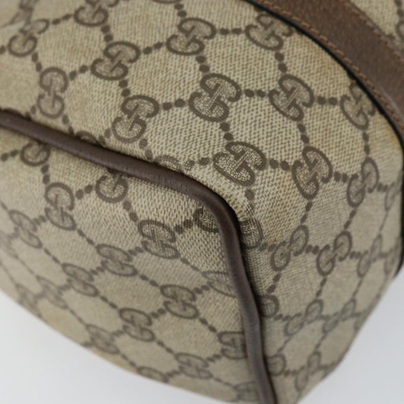 GUCCI GG Supreme Web Sherry Line Boston Bag PVC Beige Gold 40 02 006 Auth gh1505