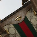 GUCCI GG Supreme Web Sherry Line Boston Bag PVC Beige Gold 40 02 006 Auth gh1505-14