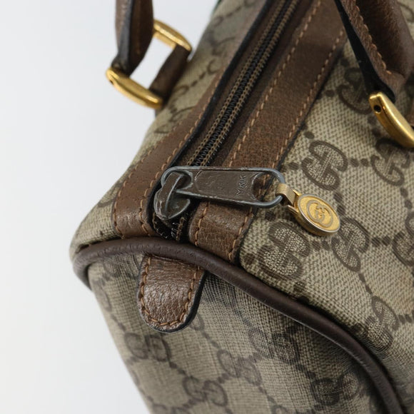 GUCCI GG Supreme Web Sherry Line Boston Bag PVC Beige Gold 40 02 006 Auth gh1505