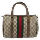 GUCCI GG Supreme Web Sherry Line Boston Bag PVC Beige Gold 40 02 006 Auth gh1505-3