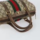 GUCCI GG Supreme Web Sherry Line Boston Bag PVC Beige Gold 40 02 006 Auth gh1505-7
