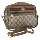 GUCCI GG Supreme Web Sherry Line Bag PVC Beige Gold 56 02 087 Auth gh1506-1