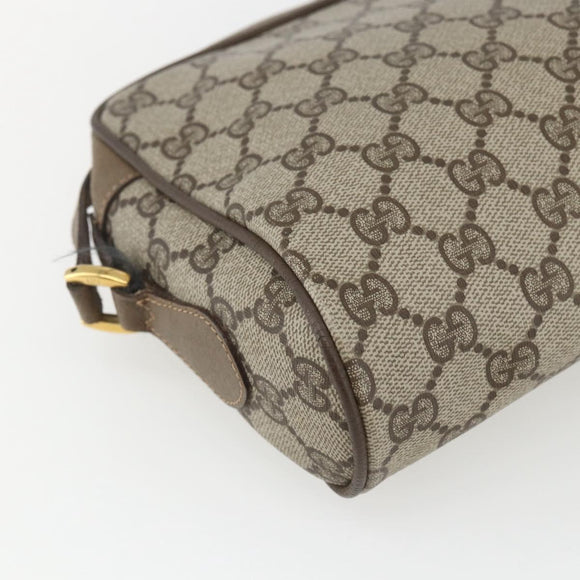 GUCCI GG Supreme Web Sherry Line Bag PVC Beige Gold 56 02 087 Auth gh1506