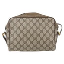 GUCCI GG Supreme Web Sherry Line Bag PVC Beige Gold 56 02 087 Auth gh1506-3
