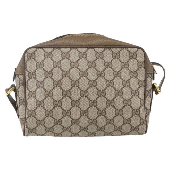 GUCCI GG Supreme Web Sherry Line Bag PVC Beige Gold 56 02 087 Auth gh1506