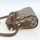GUCCI GG Supreme Web Sherry Line Bag PVC Beige Gold 56 02 087 Auth gh1506-4