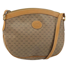 GUCCI Micro GG Supreme Shoulder Bag PVC Beige Gold 007 87 0096 Auth gh1507