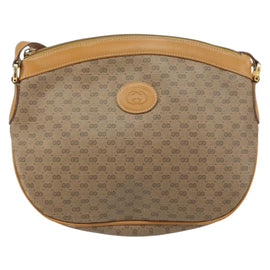 GUCCI Micro GG Supreme Shoulder Bag PVC Beige Gold 007 87 0096 Auth gh1507 - 0