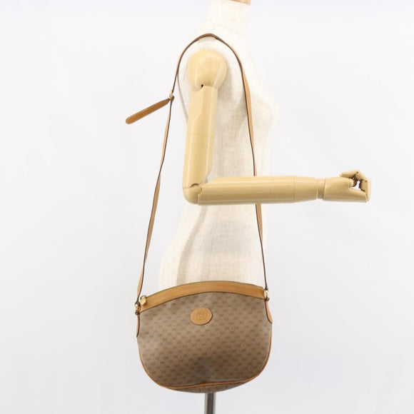 GUCCI Micro GG Supreme Shoulder Bag PVC Beige Gold 007 87 0096 Auth gh1507