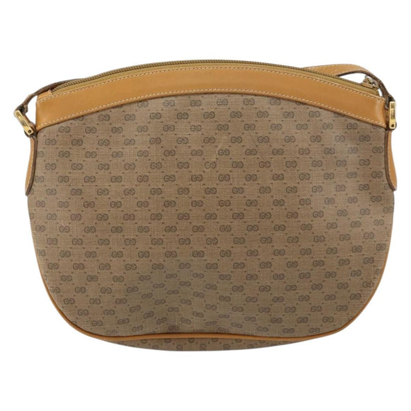 GUCCI Micro GG Supreme Shoulder Bag PVC Beige Gold 007 87 0096 Auth gh1507