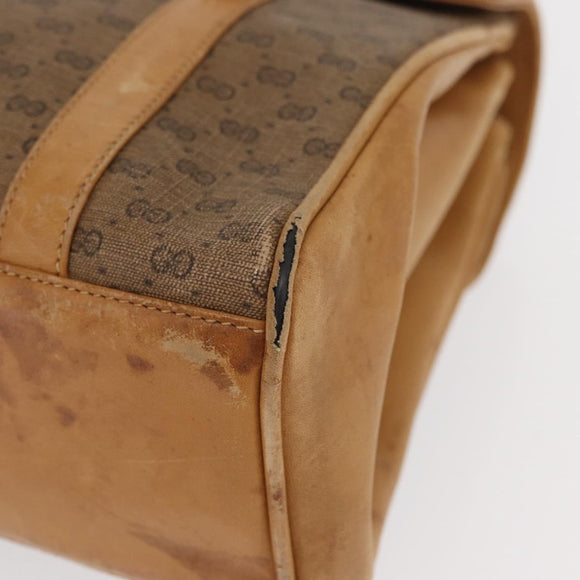 GUCCI Micro GG Supreme Hand Bag PVC Beige Gold 000 46 4857 Auth gh1508