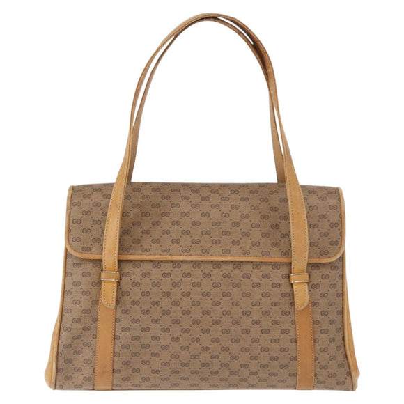 GUCCI Micro GG Supreme Hand Bag PVC Beige Gold 000 46 4857 Auth gh1508