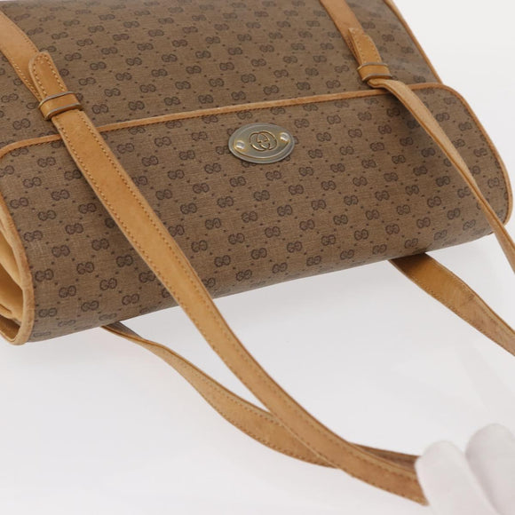 GUCCI Micro GG Supreme Hand Bag PVC Beige Gold 000 46 4857 Auth gh1508