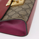 GUCCI GG Supreme Chain Shoulder Bag PVC Beige Gold 409487 Auth gh1509-14