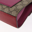 GUCCI GG Supreme Chain Shoulder Bag PVC Beige Gold 409487 Auth gh1509-16