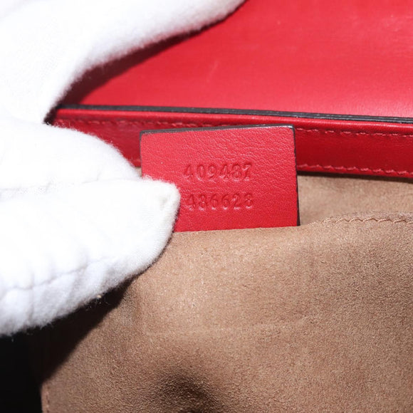 GUCCI GG Supreme Chain Shoulder Bag PVC Beige Gold 409487 Auth gh1509