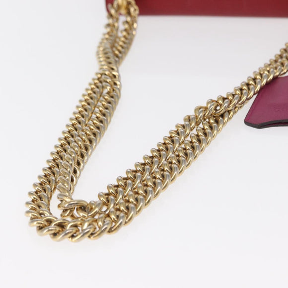 GUCCI GG Supreme Chain Shoulder Bag PVC Beige Gold 409487 Auth gh1509