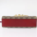GUCCI GG Supreme Chain Shoulder Bag PVC Beige Gold 409487 Auth gh1509-5